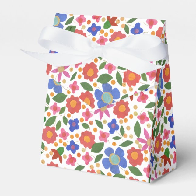 Popular Stil Blommigt Mini-print Tält Favor Box Presentaskar (Framsidan Sidan)