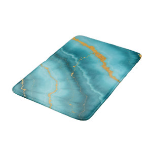 Populär turkos Blue Guld Marble Collection Badrumsmatta