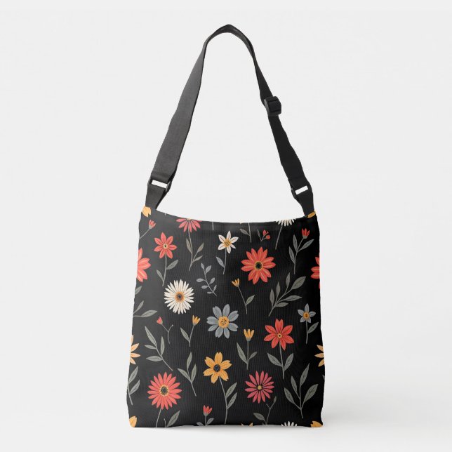 Populär Vintage - vacker Blommigt-samling Axelväska (Framsida)