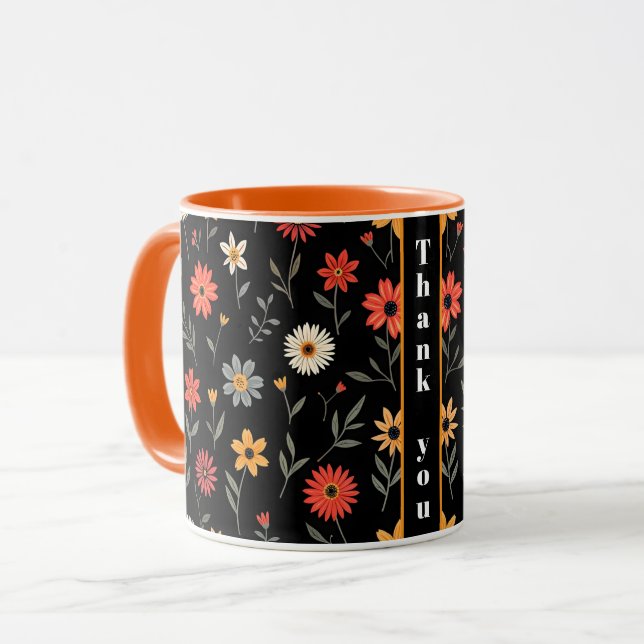 Populär Vintage - vacker Blommigt-samling Mugg (Framsida vänster)