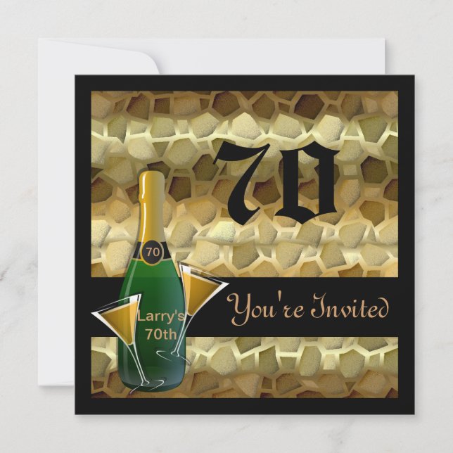 Populära 70th födelsedagsfest inbjudan (Framsida)