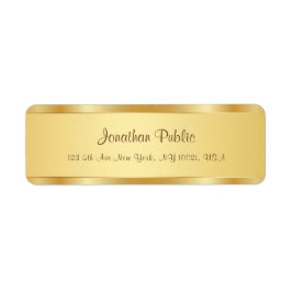 Populära Calligraphy-skript Namn Text Guld Modern Returadress Etikett