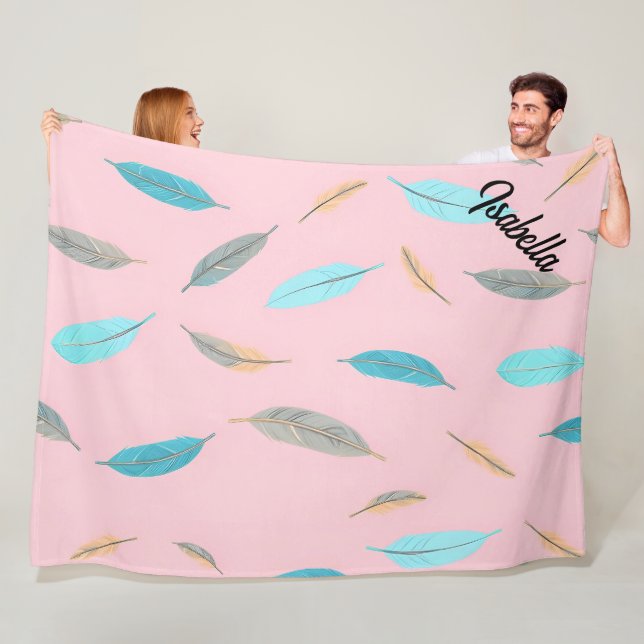 Populära Fjädrar Lyx Boho Kollektion Fleecefilt (På plats)