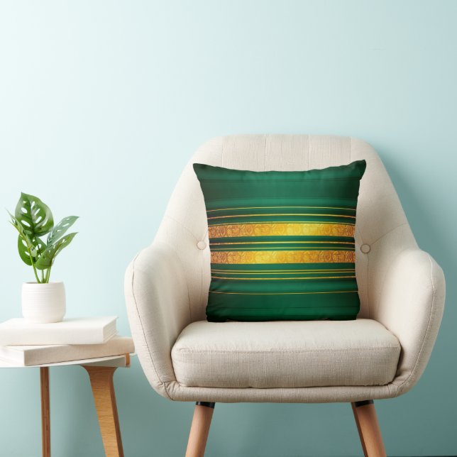 Populära Grönt Guld Luxury Linen Struktur Collecti Kudde (Stol)
