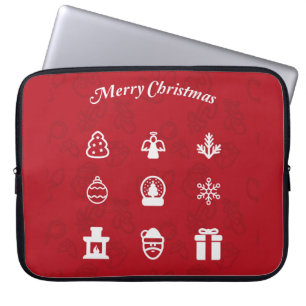 Populära ikoner för god jul har angetts laptop sleeve