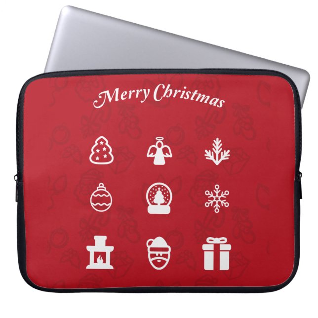Populära ikoner för god jul har angetts laptop sleeve (Framsidan)