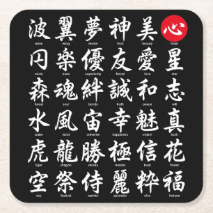 Populära japanska kanji underlägg papper kvadrat