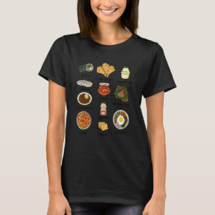 Populära koreanska Food Kimchi Bibimbap Food Älska T Shirt