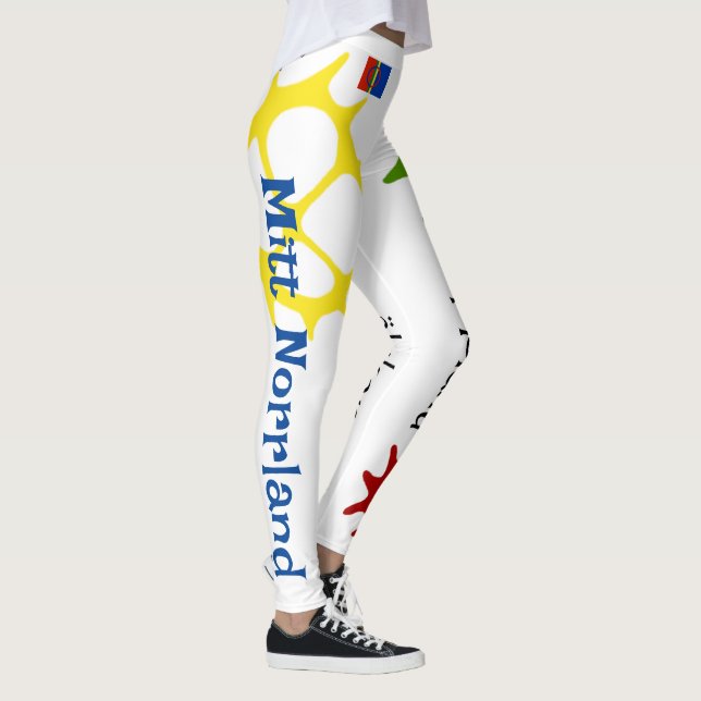 Populära leggings vita med text samiska tecken (Höger)