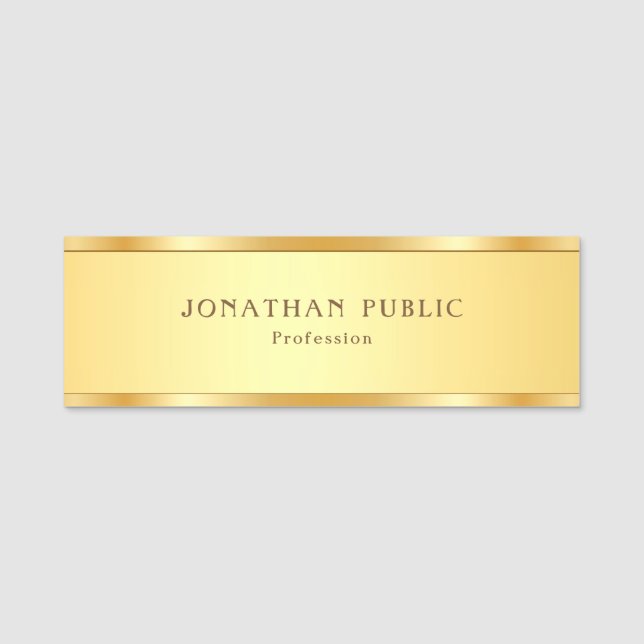 Populära modeller för metalliskt utseende i Guld Namnbricka (Framsida)