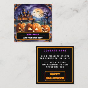 Populära Pumpkin-samlingen för Autumn Halloween Fyrkantigt Visitkort