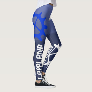 Populära samisk inspiration blå leggings