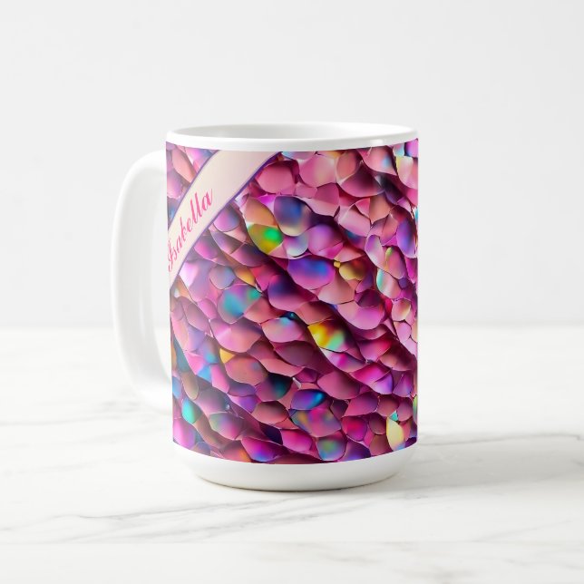 Populära samlingen Glitter Opal HoloGraph Kaffemugg (Framsida vänster)