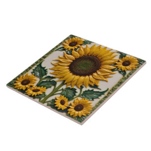 Populära solblommor - vacker samling kakelplatta