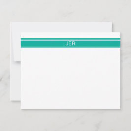 Populära Teal Personliga Monogram Namn Initialer Anteckningskort