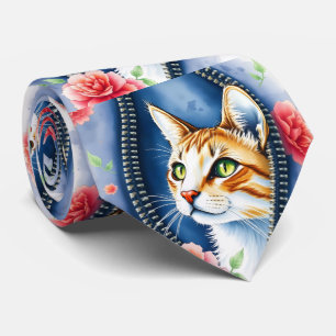 Populära, vackra, vattentäta, färgade kattsamling slips