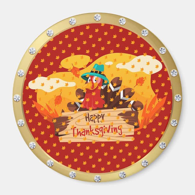 Populäraste Happy thanksgiving-magnet Magnet (Framsidan)