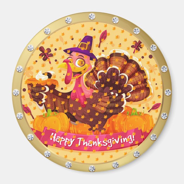 Populäraste Happy thanksgiving-magnet Magnet (Framsidan)