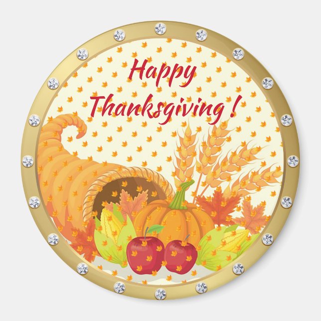 Populäraste Happy thanksgiving-magnet Magnet (Framsidan)