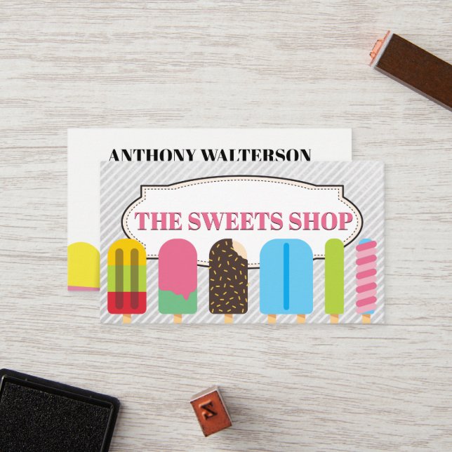 Populärer och isgrädddjur lojalitetskort (Fram/Back In Situ)