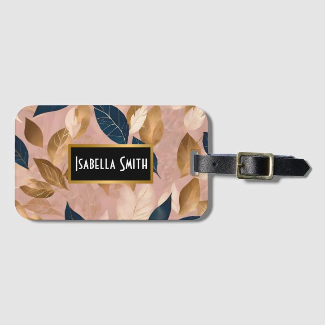 Populärsamling för  Rosa Guld Boho Löv Bagagebricka (Framsida horisontal)