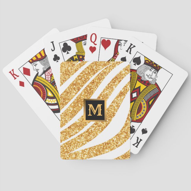 Populärsamling i Wave Sea Guld Glitter Boho Casinokort (Baksidan)