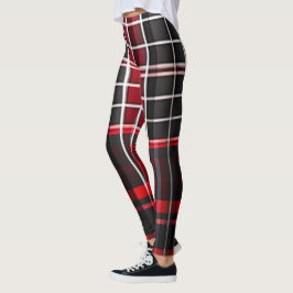 Populärsamling med rött svart papper i abstrakt leggings