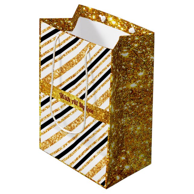 Populärsamling rand Guld Glitter Black Boho (Framsidan Vinklad)