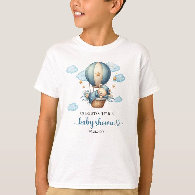 Populärt björntema Boy Shower-gäst för heder T Shirt (Framsida)