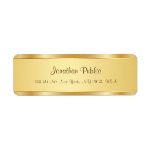 Populärt Calligrafi Skriptet Namn Text Guld Moder Returadress Etikett