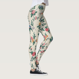 Populärt flerfärgat blommönster leggings