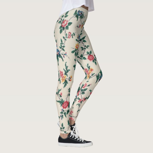Populärt flerfärgat blommönster leggings (Höger)