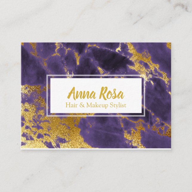 Populärt flickaktigt guld- djupt för *~* - lilor visitkort (Framsida)