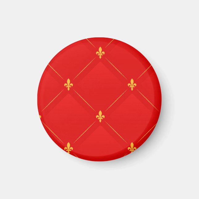Populärt mönster i rött och guld magnet (Framsidan)