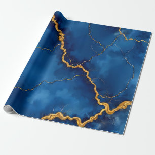 Populärt Royal Blå Guld marble Collection Presentpapper