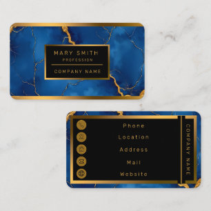 Populärt Royal Blå Guld marble Collection Visitkort