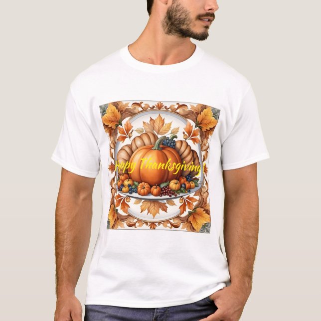 Populärt Thanksgiving Pumpkin-höstsamling T Shirt (Framsida)