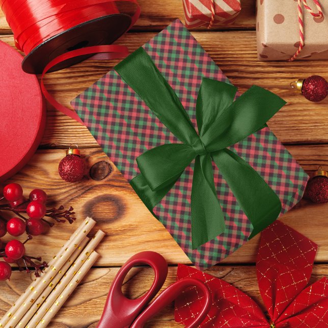 Populärt Trendig Red Grönt Black Play Presentpapper (Mad for Plaid!)