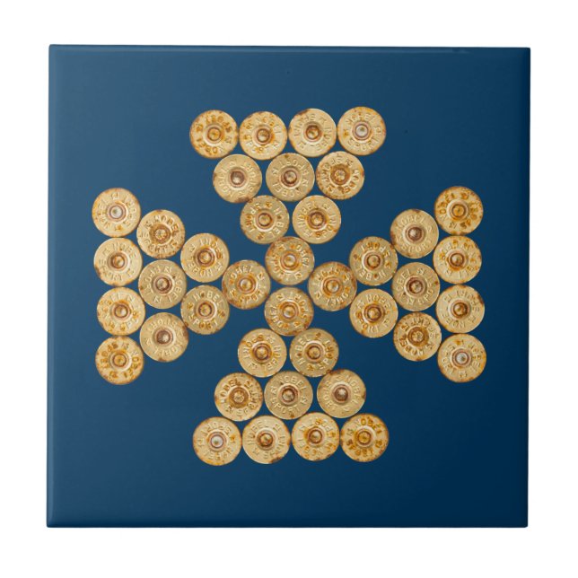 Populärvy över jaktpatroner kakelplatta (Framsidan)