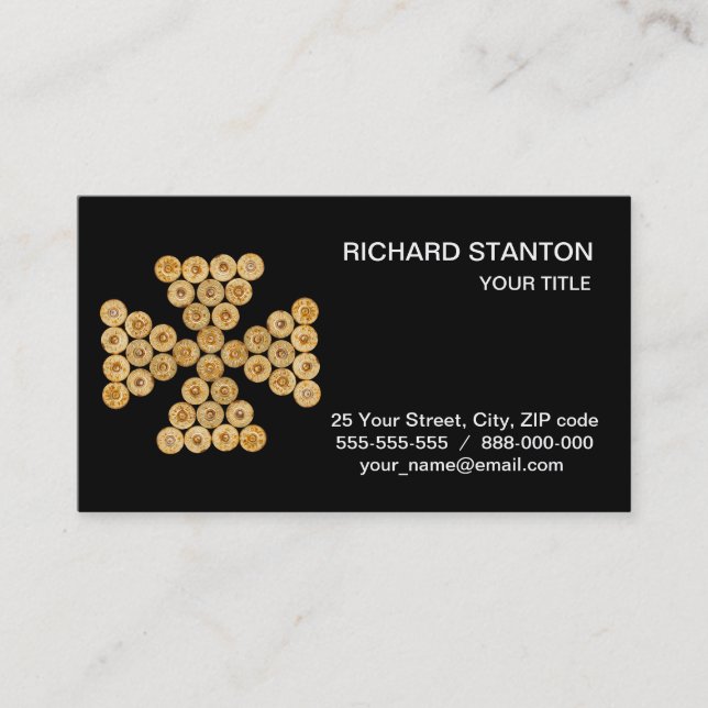 Populärvy över jaktpatroner visitkort (Framsida)