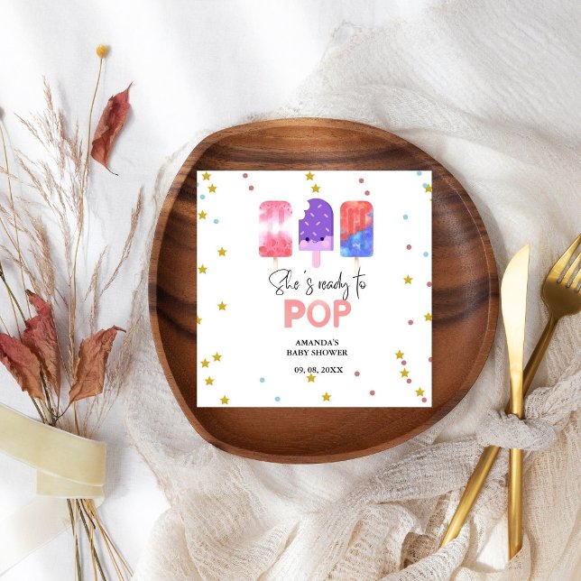 Population Hon är redot att popup Baby Shower Pappersservett (Skapare uppladdad)