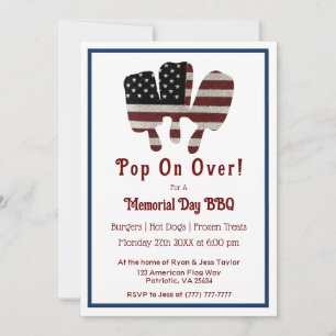 Population över minnesdag, amerikansk Flagga Inbjudningar
