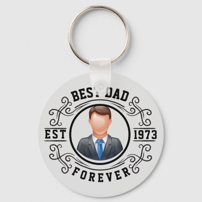 Populationen Best Pappa Forever Birthday Nyckelring (Framsida)