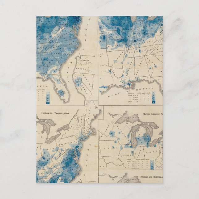 Populationen i Förenade Stater folkräkning 2 Vykort (Framsida)