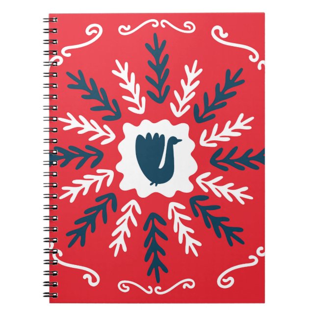 Populationsdule Art jul Tile Anteckningsbok (Framsidan)