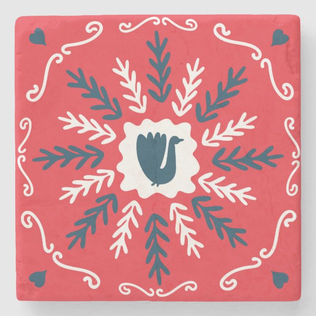 Populationsdule Art jul Tile Stenunderlägg (Framsidan)