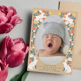 Populationskort för foto-Birth Påskägg Baby Inbjudningar