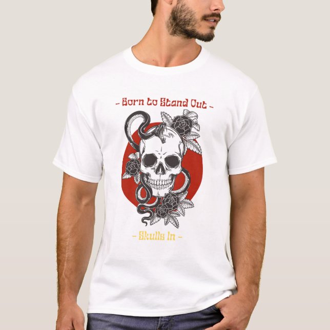 Populationskultur för svart och röd beläggning t shirt (Framsida)