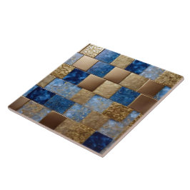 Populationssamling i vackert Ocean Blue Guld Kakelplatta