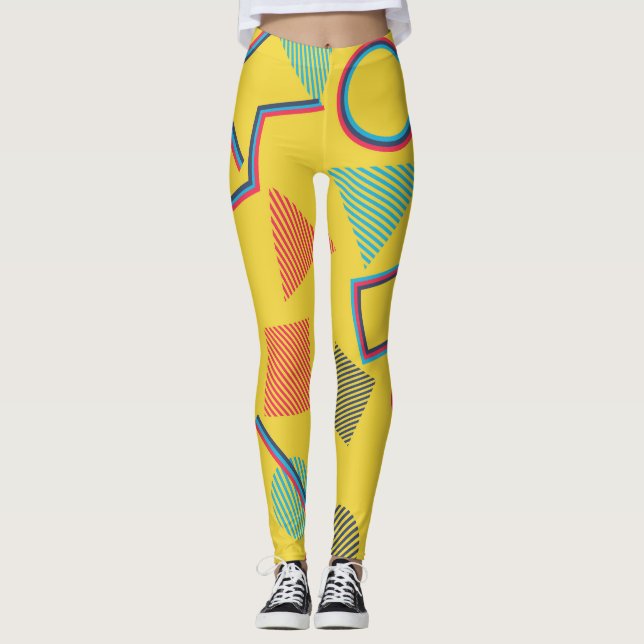 Popup Art: Abstrakt färglös, färglös. Leggings (Framsida)